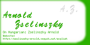 arnold zselinszky business card